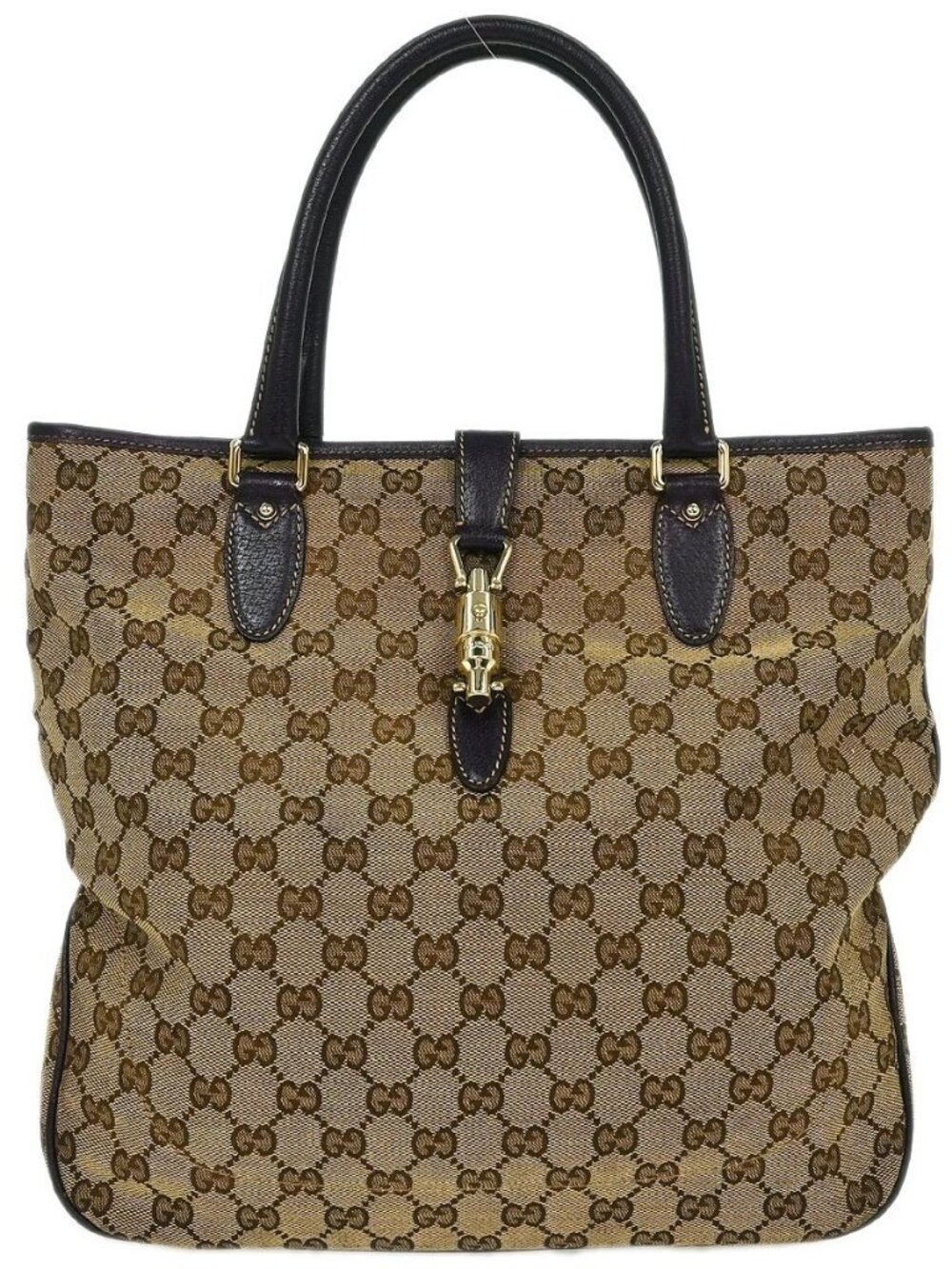Gucci Brown Beige Jackie Tote Bag 145818 1781 153951